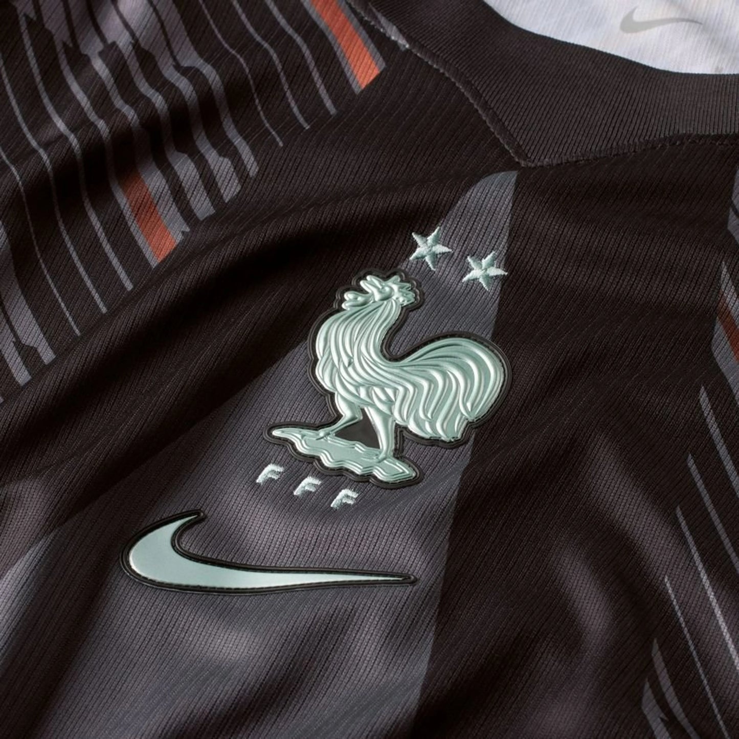 close up view on the Nike France 2026 Dri-FIT Goalkeeper Black Shirt