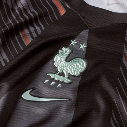 close up view on the Nike France 2026 Dri-FIT Goalkeeper Black Shirt