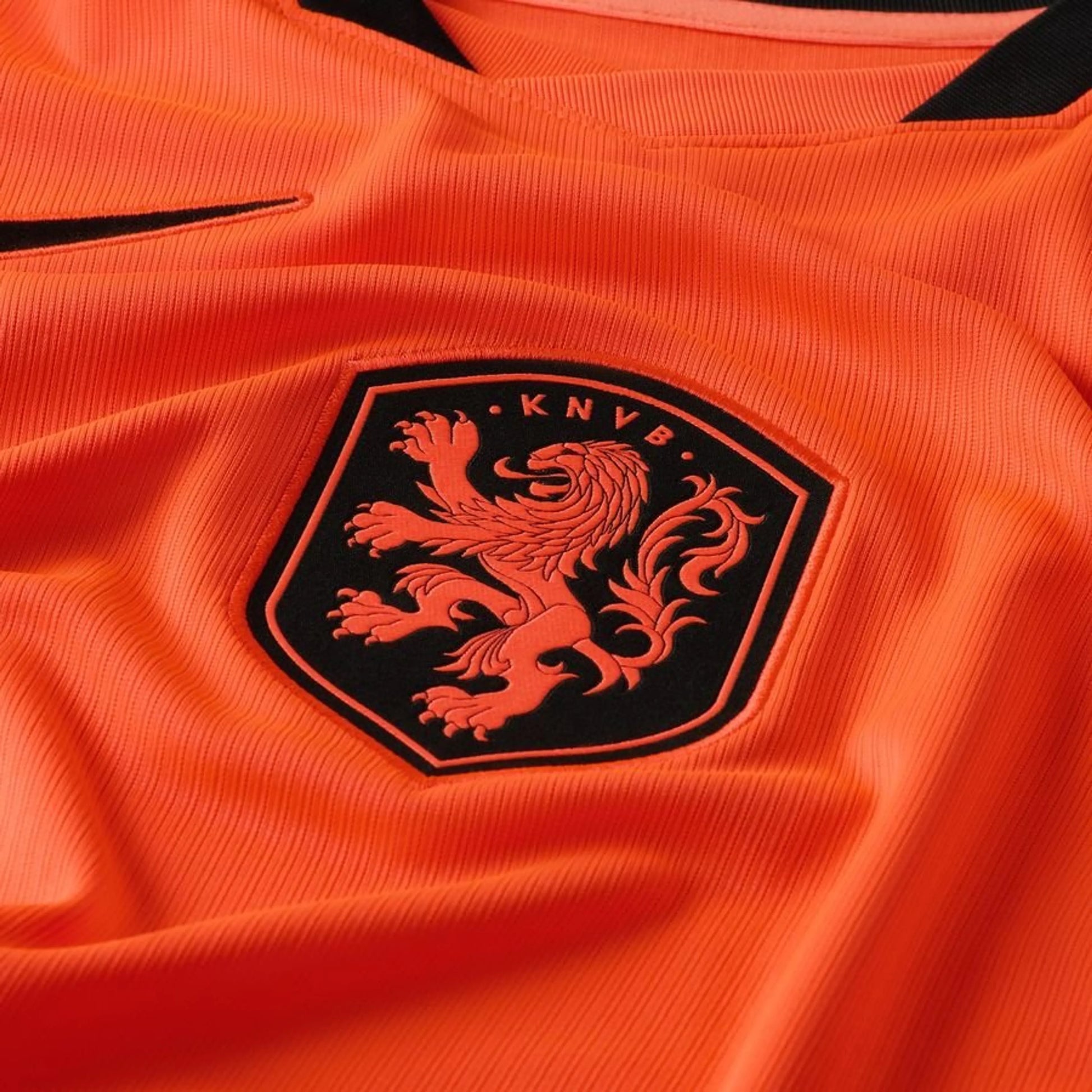 close up view of the Nike Holland World Cup 2026 Home Orange Shirt