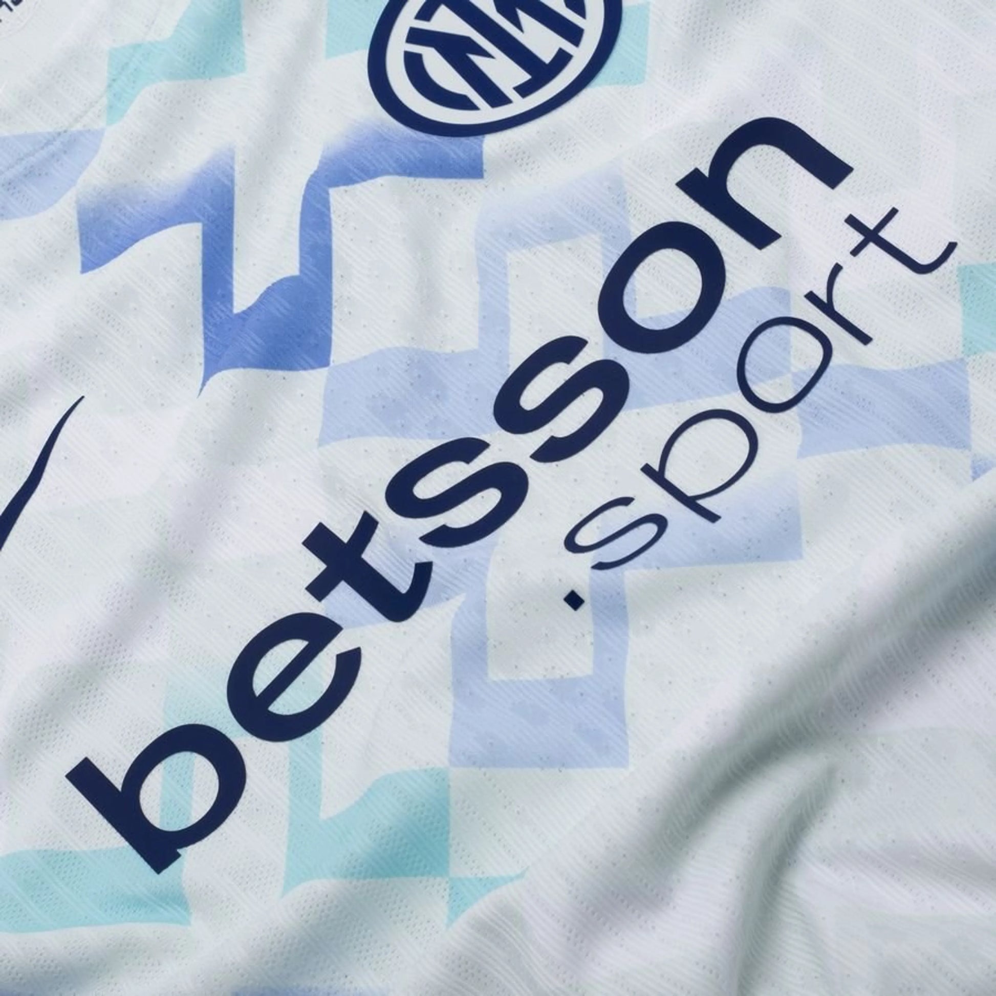 close up view of the Nike Inter Milan 2025/26 Away White Jersey