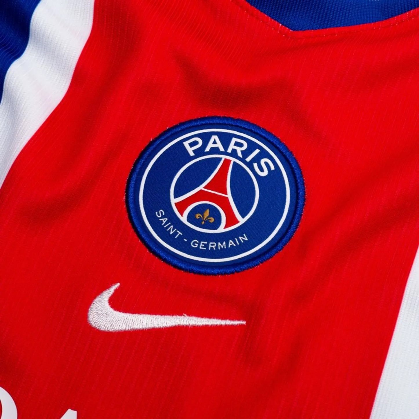 close up view of the Nike Paris Saint-Germain Womens Home Shirt 2026/27 - Blue/White/Red