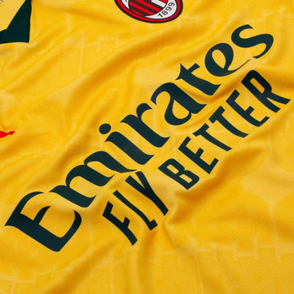close up view of the PUMA AC Milan 2025/26 Third Yellow Jersey