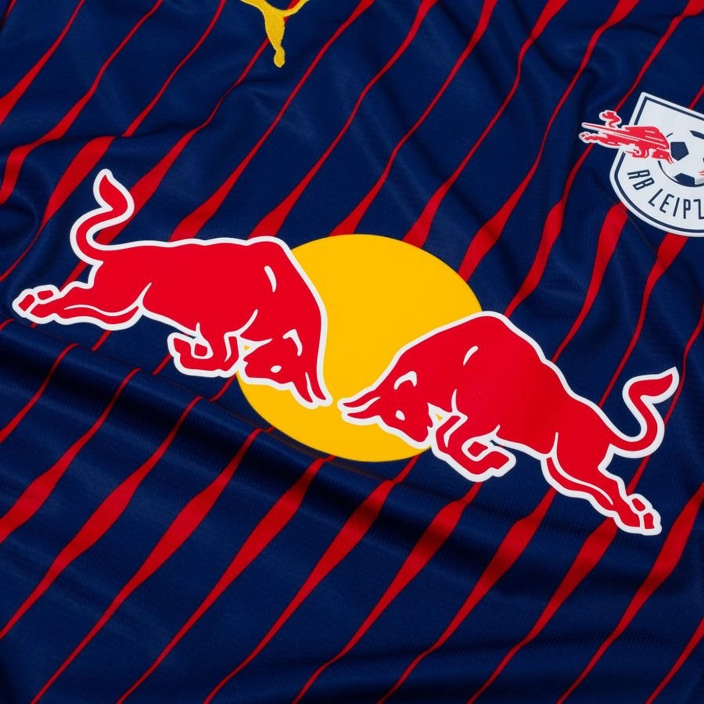 close up view of the Puma RB Leipzig 2025/26 Away Blue Shirt