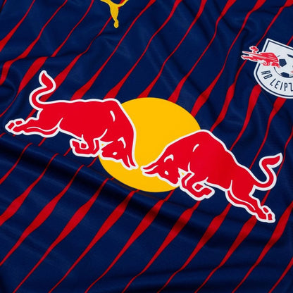 close up view of the Puma RB Leipzig 2025/26 Away Blue Shirt