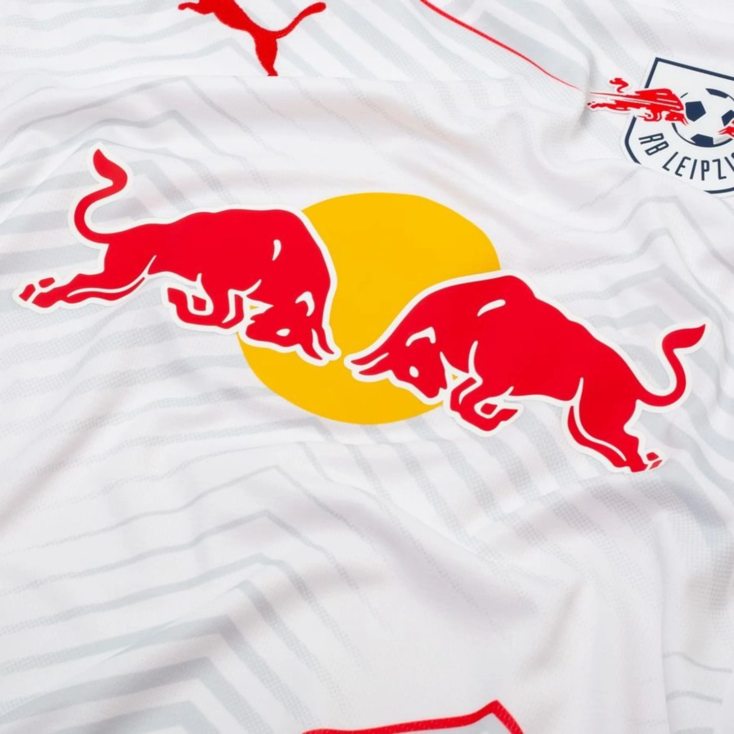 close up view of the Puma RB Leipzig 2025/26 Home White Shirt