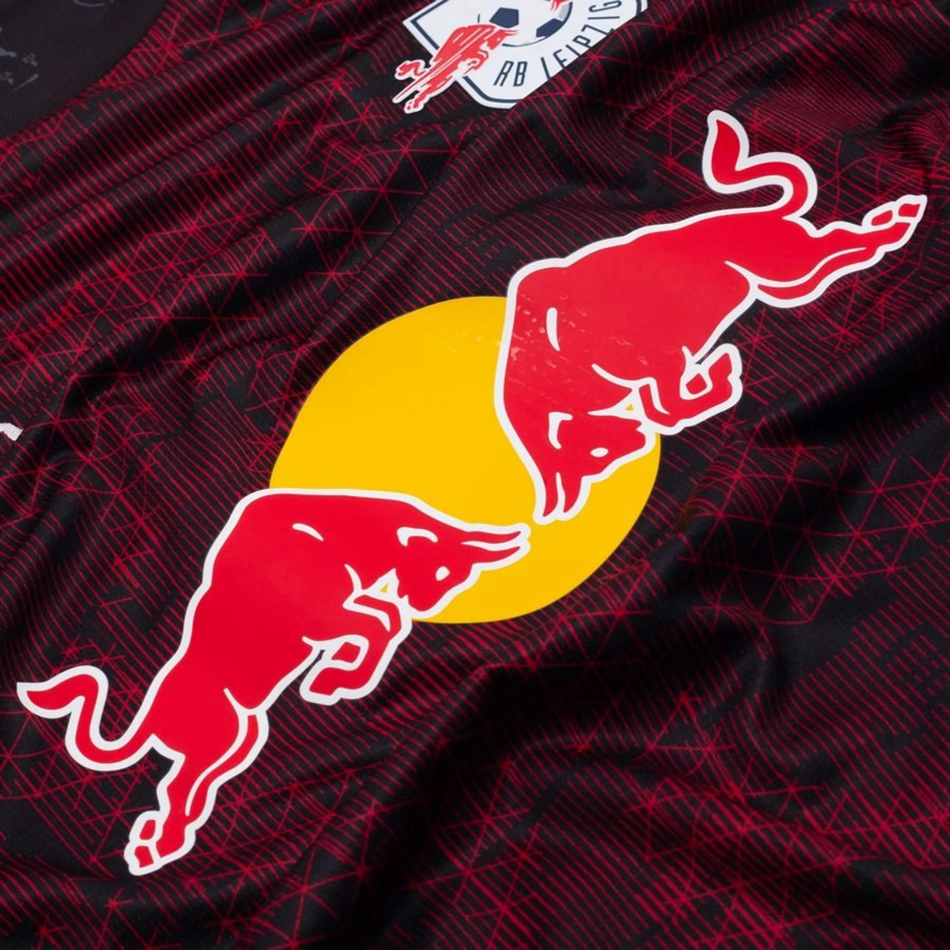 close up view of the Puma RB Leipzig 2025/26 Third Red Shirt