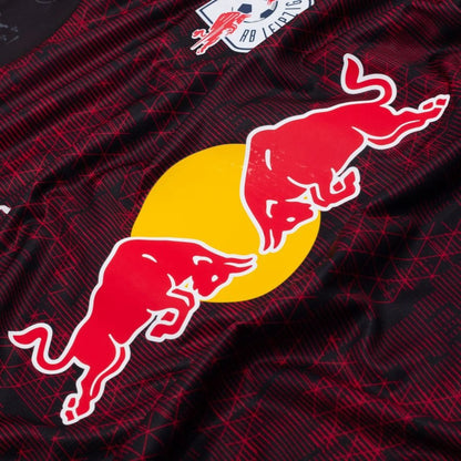 close up view of the Puma RB Leipzig 2025/26 Third Red Shirt
