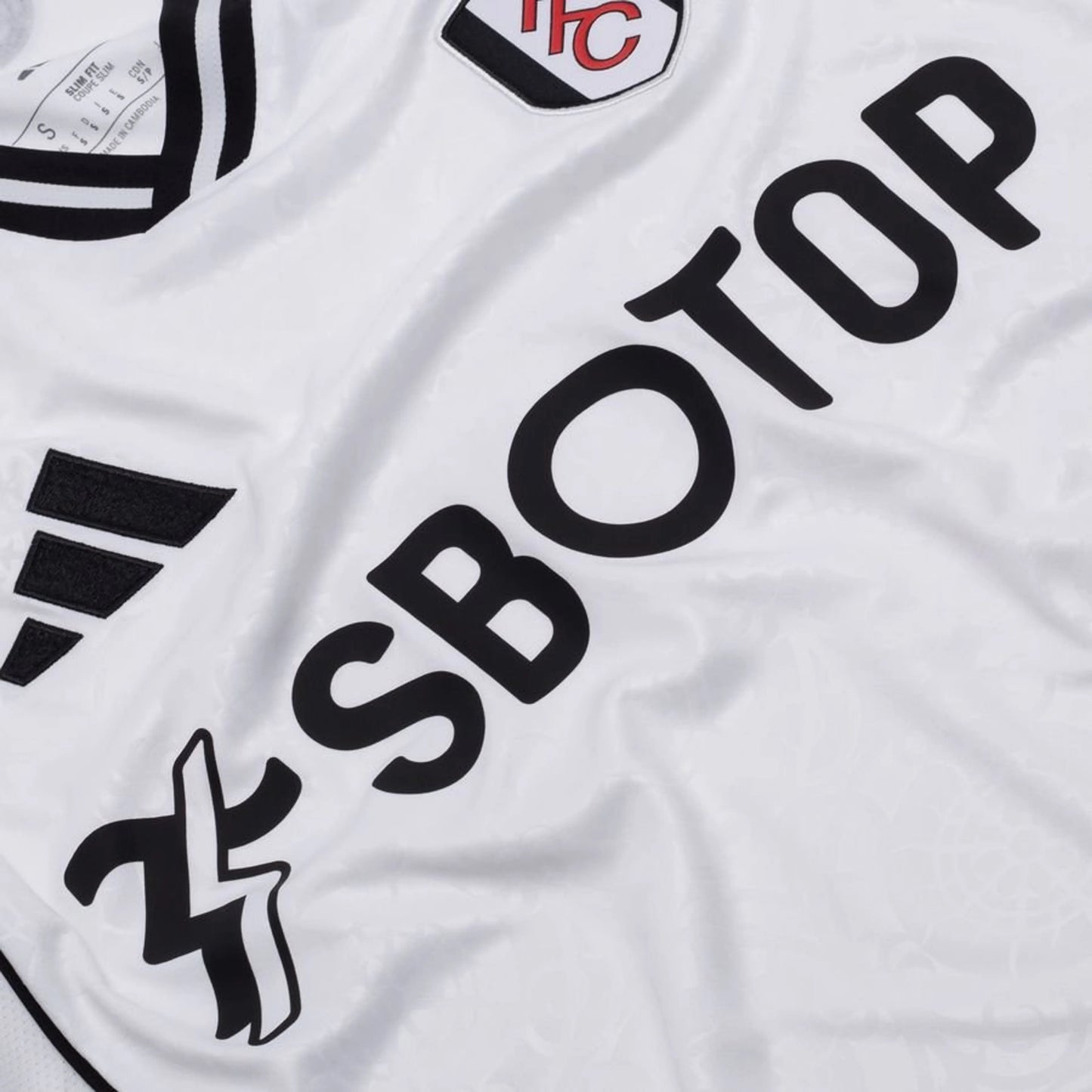 close up view of the adidas Fulham FC Home Shirt 2025/26 