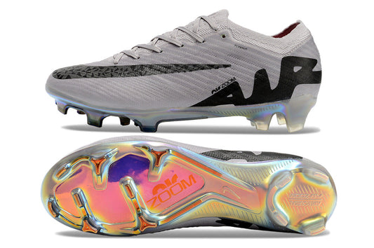 nike air zoom mercurial vapor 15 elite, grey/black, available in FG, turf, and futsal.