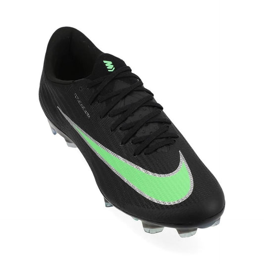 front view of the Nike Air Zoom Mercurial Superfly 11 Elite FG from the Shadow Pack in Black/Green