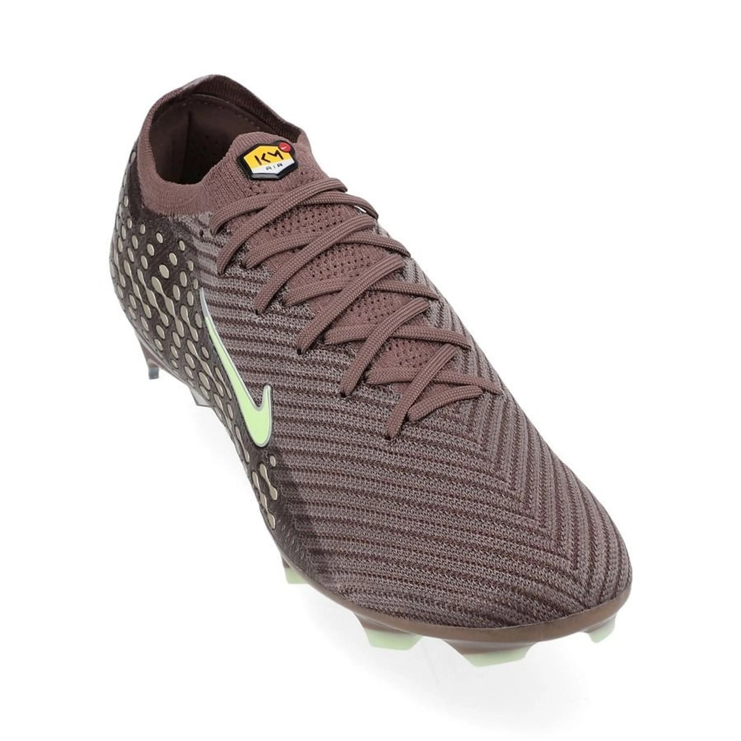 front view of the Nike Air Zoom Mercurial Vapor 16 Elite FG Mbappé Personal Edition in a Grey/Silver colorway