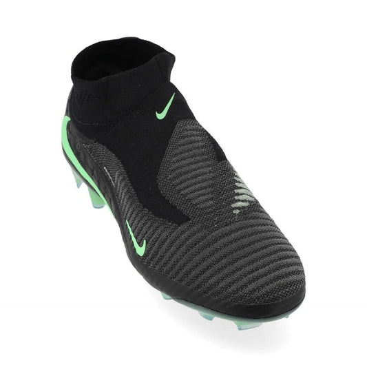 front view of the Nike Phantom 6 Elite High Cut FG from the Shadow Pack FA26 in Black/Green