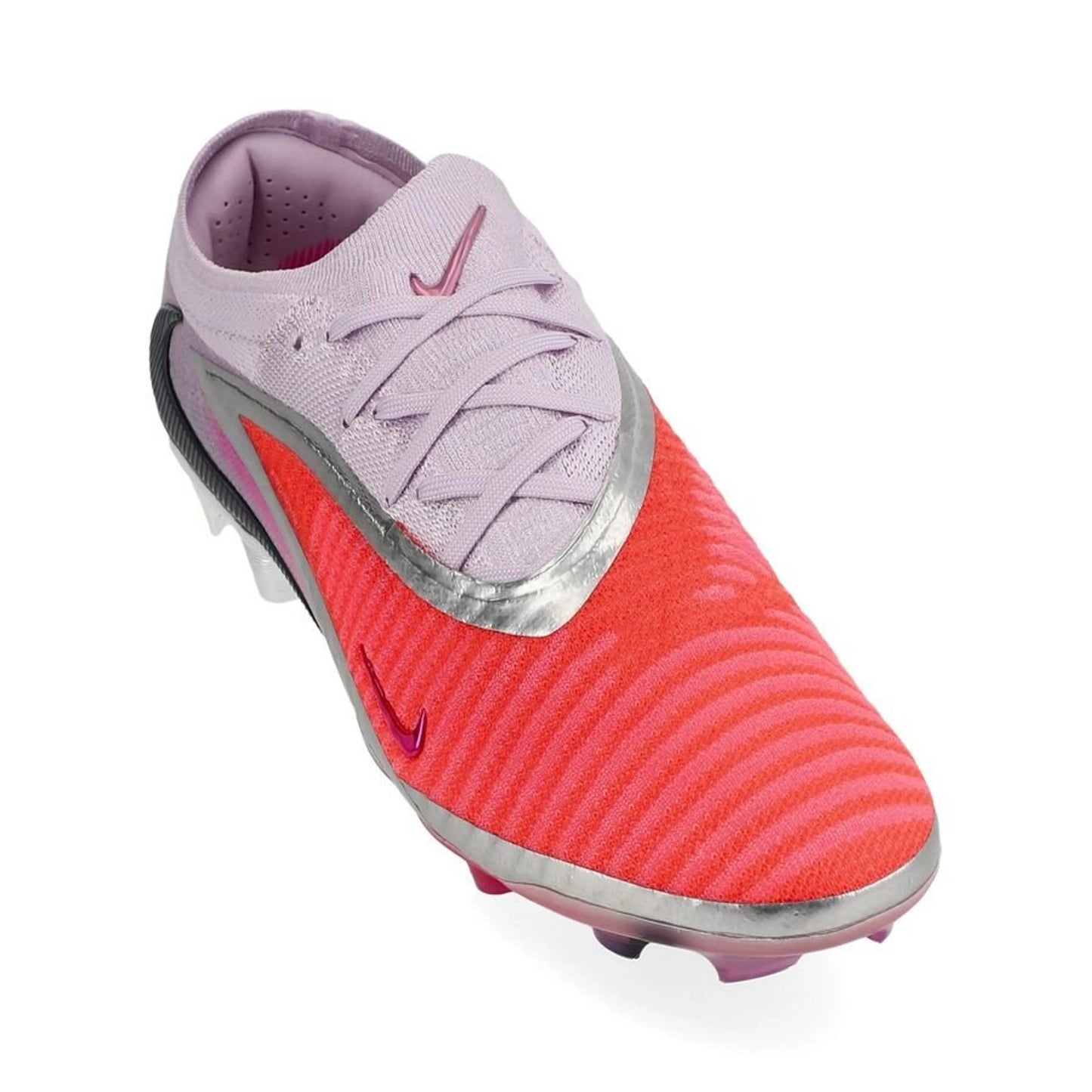 front view of the Nike Phantom 6 Elite Low Cut FG Alexia Putellas Personal Edition in a Crimson/Black colorway