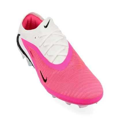 front view of the Nike Phantom 6 Elite Low Cut FG in Pink / White / Black (Breakout Pack)