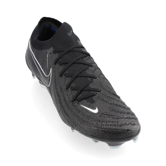 front view of the Nike Phantom GX 2 Elite FG "Shadow" Pack in an all-black colorway