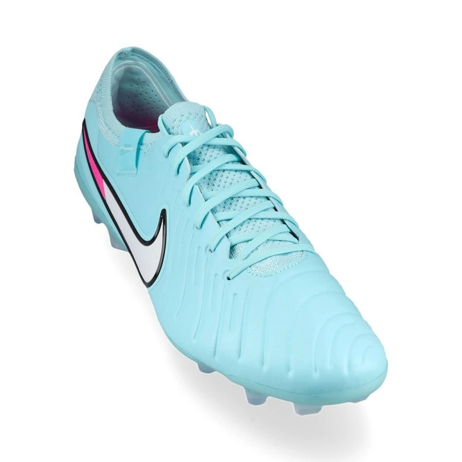 front view of the Nike Tiempo Legend 10 Elite FG "Prism" Pack in a Blue colorway