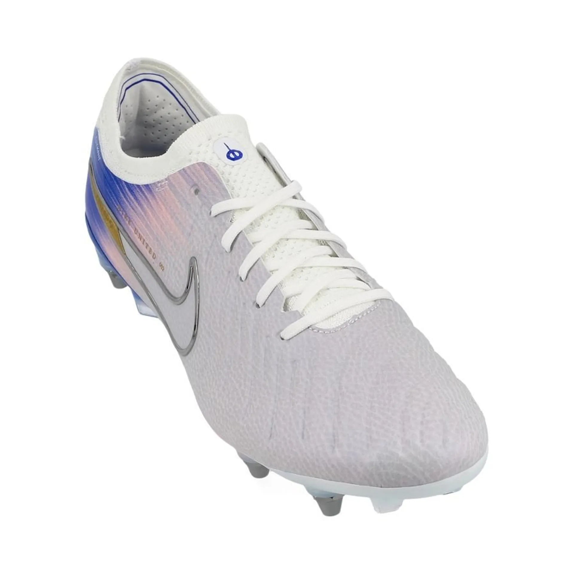 front view of the Nike Tiempo Legend 10 Elite SG-PRO United Chapter 2 in White/Blue