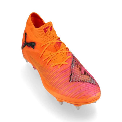 front view of the PUMA Future 8 Ultimate SG in Heat Fire / PUMA Black / Ravish (Hot Pursuit Pack)
