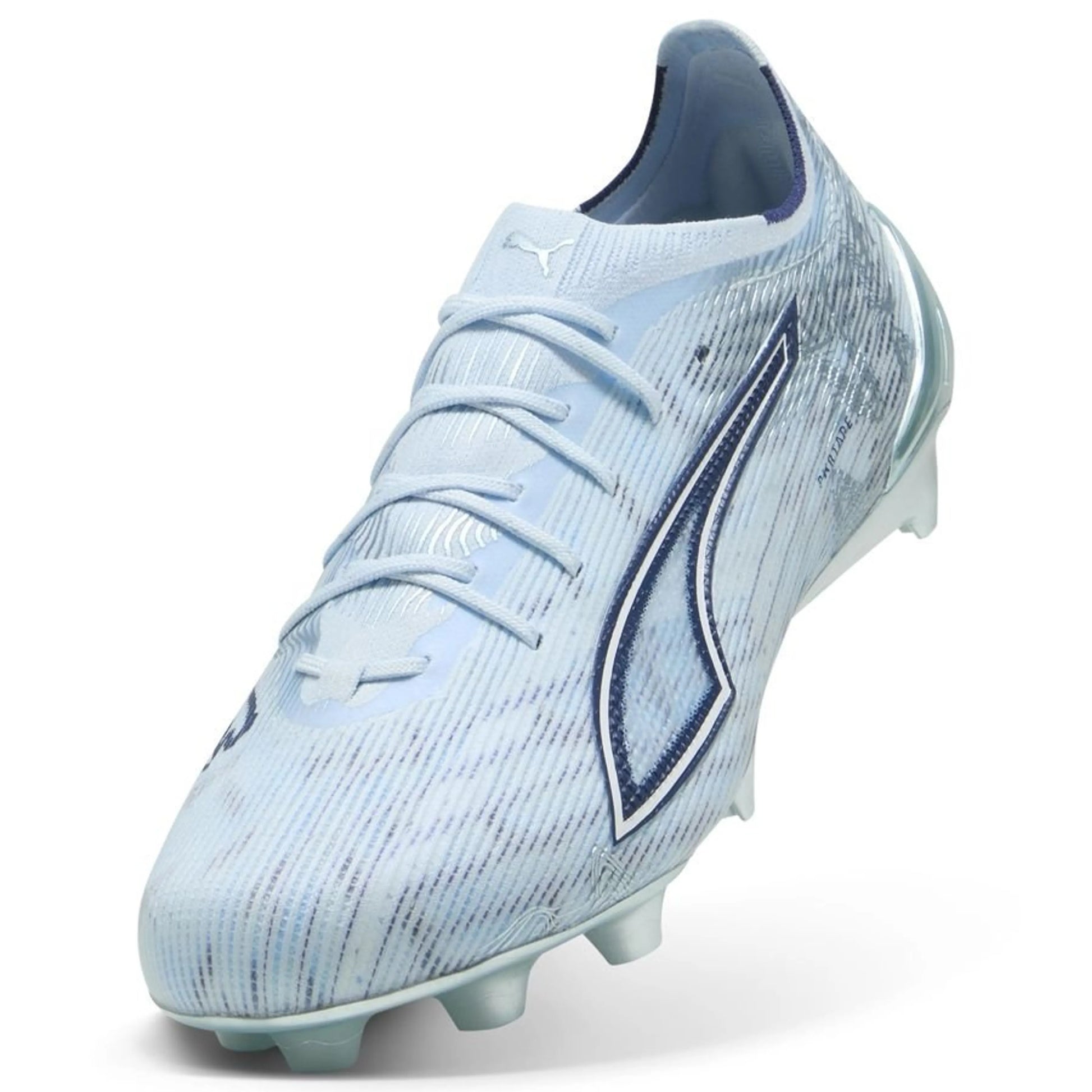 front view of the PUMA Ultra 6 Ultimate FG Dreamrush in a Blue/White colorway