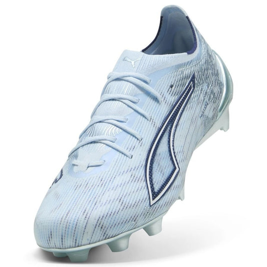 front view of the PUMA Ultra 6 Ultimate FG Dreamrush in a Blue/White colorway