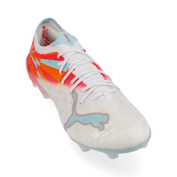 front view of the PUMA Ultra Nitro 7 Ultimate FG in white from the Brilliance Pack (Women's Fit)