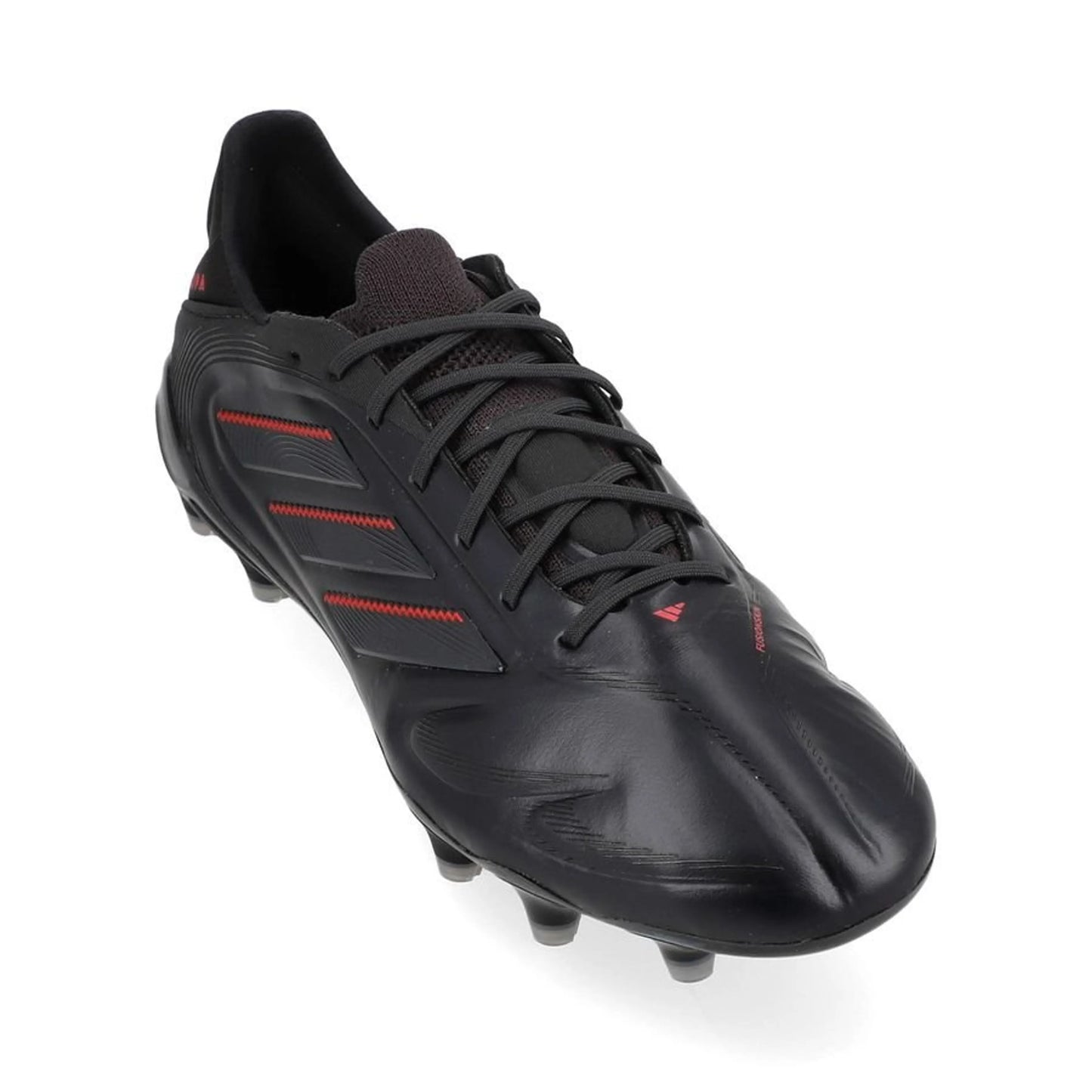 front view of the adidas Copa Pure Elite III FG "Stealth Victory" Pack in a Black/Copper/Red colorway