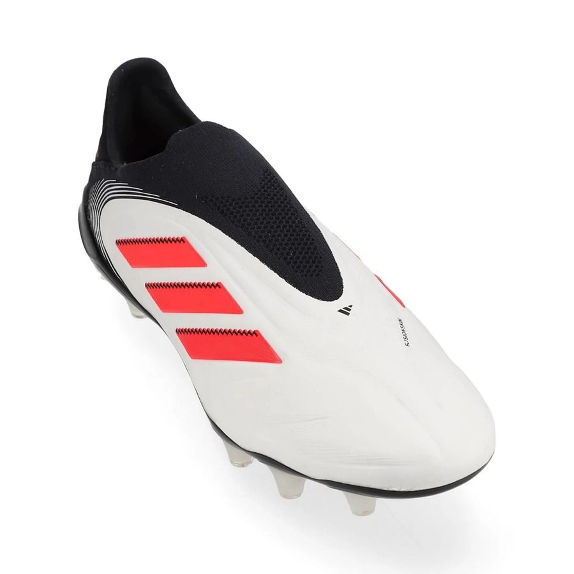 front view of the adidas Copa Pure Elite III Laceless FG "Pure Victory" pack in White/Red/Black colorway