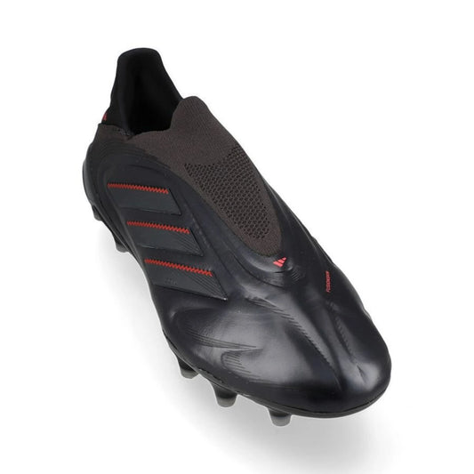 front view of the adidas Copa Pure Elite III Laceless FG "Stealth Victory" pack in a Black/Grey/Red colorway