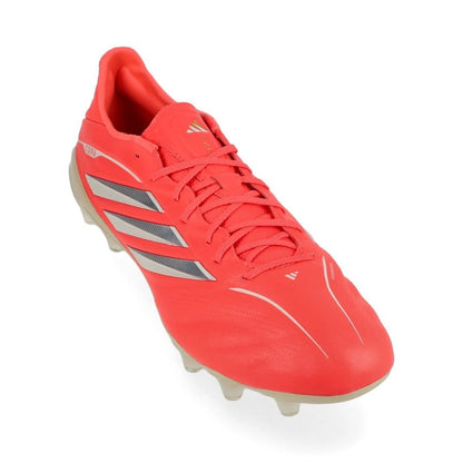 front view of the adidas Copa Pure IV Elite FG in Solar Turbo / Ivory / Core Black (Road to Glory Pack)