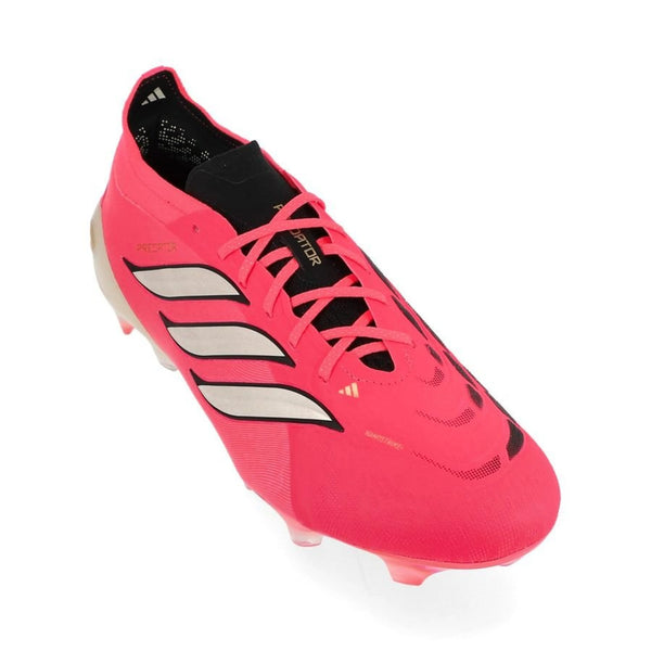 front view of the adidas Predator Elite FG in Solar Turbo / Thermal Chrome / Core Black (Road to Glory Pack)