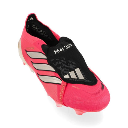 front view of the adidas Predator Elite Fold-over Tongue FG in Solar Turbo / Thermal Chrome / Core Black (Road to Glory Pack)