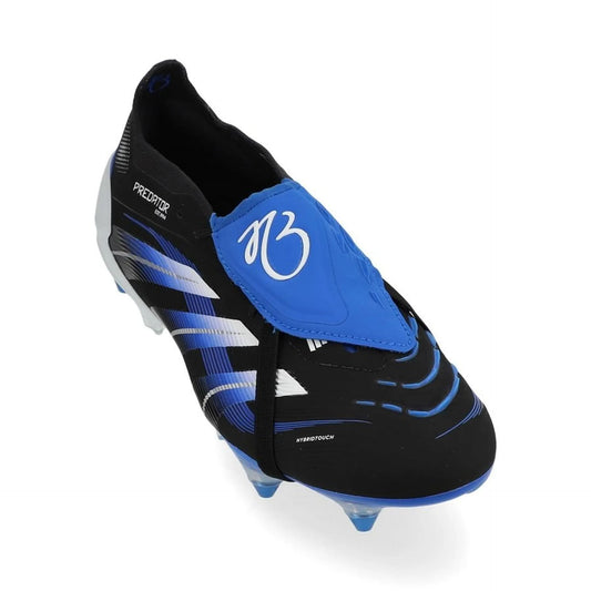 front view of the adidas Predator Elite Fold-over Tongue SG Jude Bellingham Signature Edition in Black/Blue/White