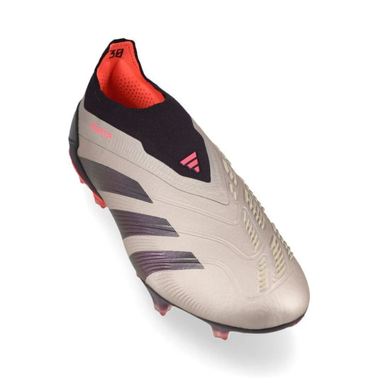 front view of the adidas Predator Elite Laceless FG "Vivid Horizon" Pack in a Metallic/Black/Orange colorway