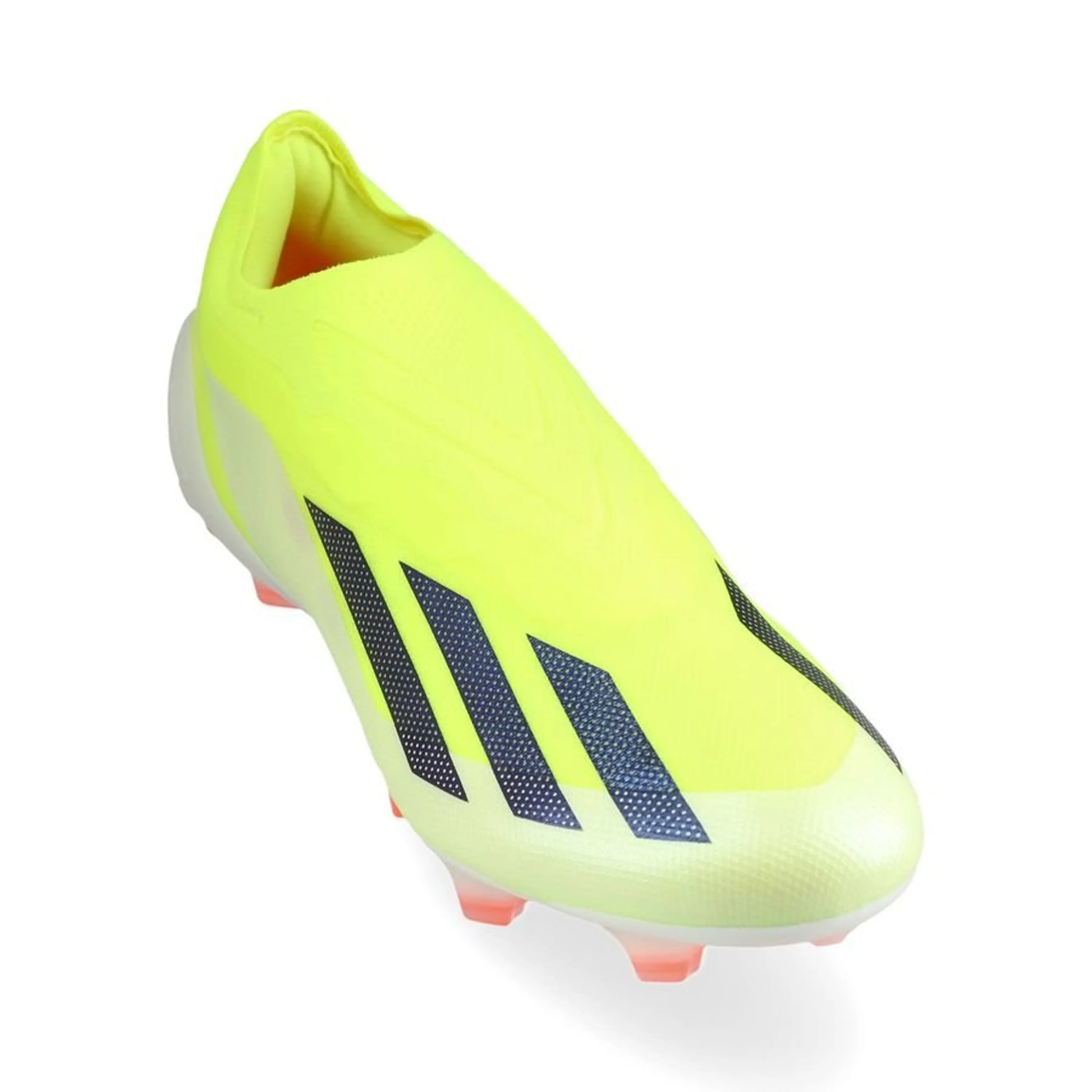 front view of the adidas X Crazyfast Elite FG Laceless Solar Energy Pack in Yellow/Black/White colorway