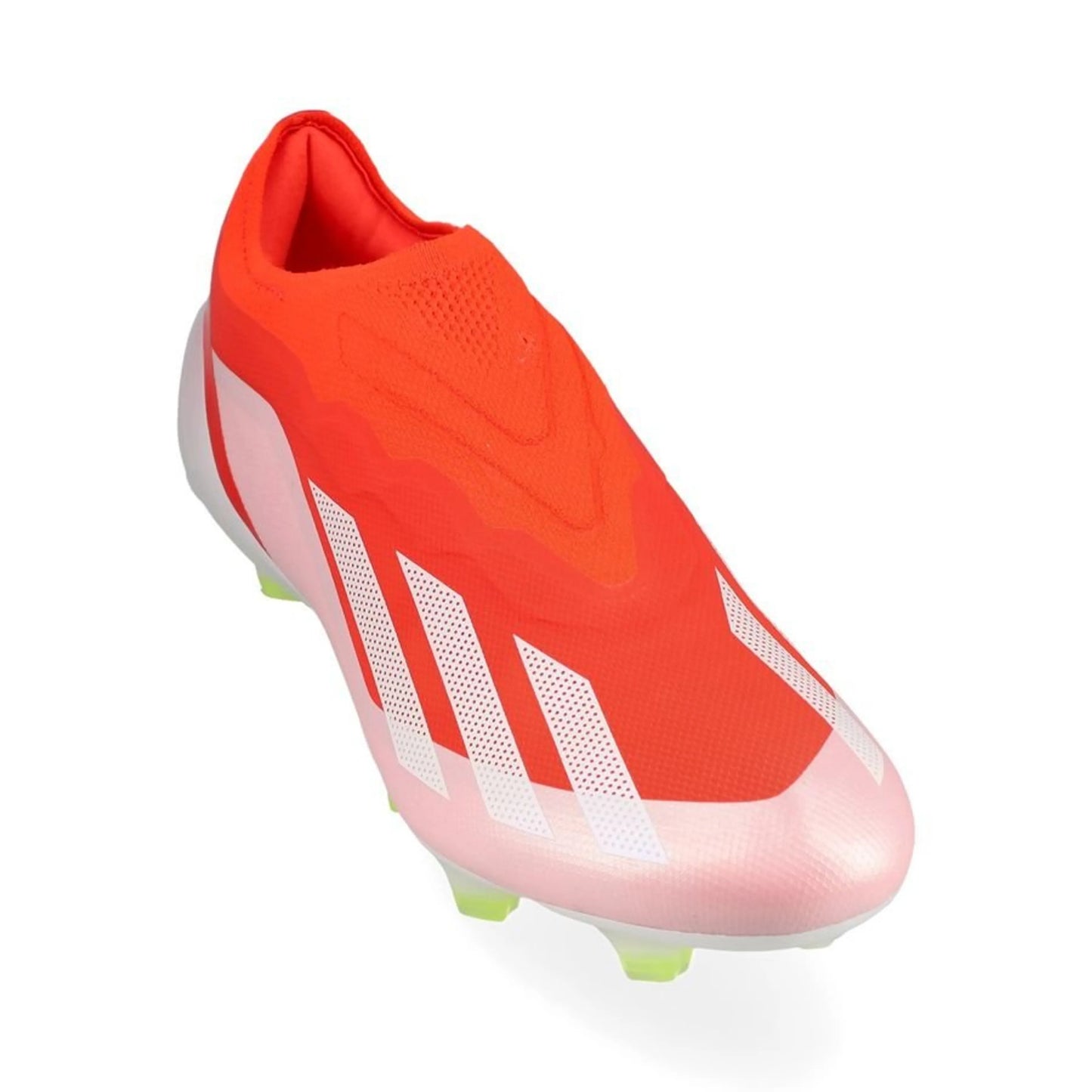 front view of the adidas X Crazyfast Elite Laceless FG "Energy Citrus" Pack in a Red/White colorway