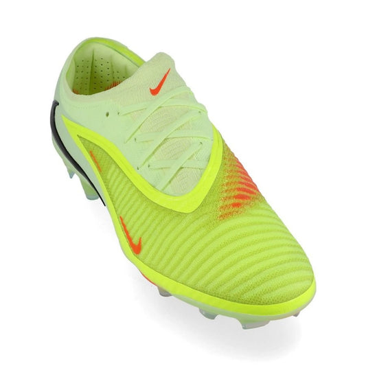 front view of the Nike Phantom 6 Elite Low Cut FG Max Voltage in Limelight/Black/Crimson colorway