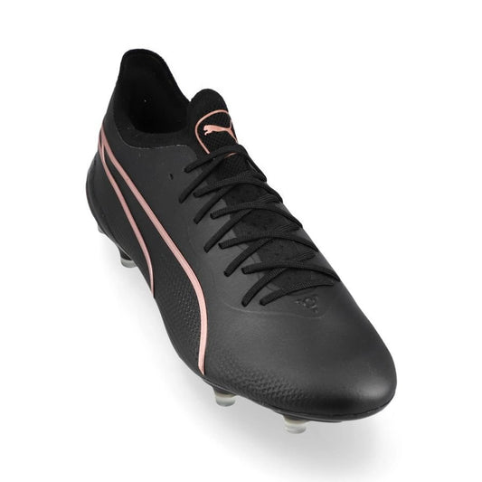 front view of the PUMA King Ultimate FG/AG Eclipse Pack in Black/Rose colorway