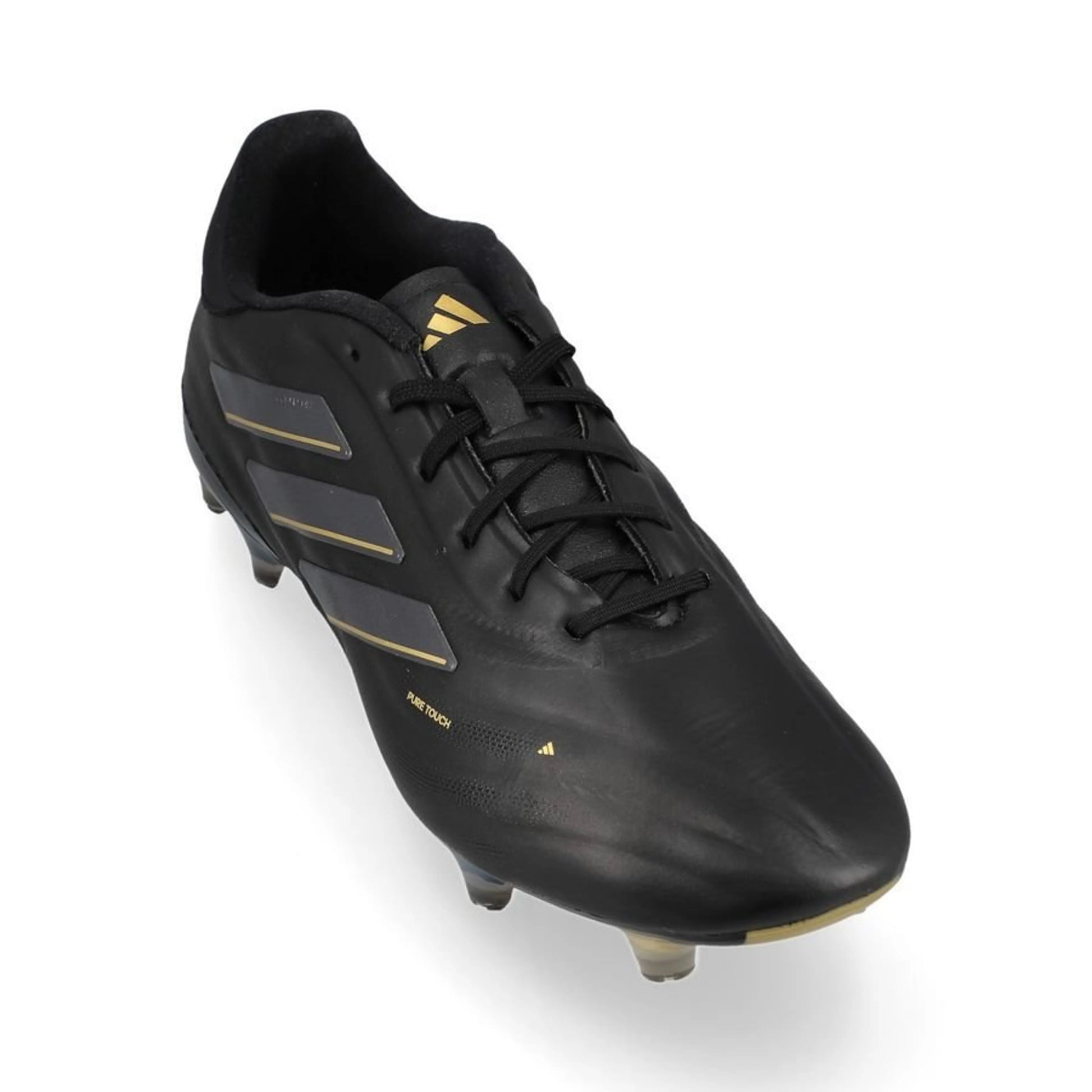 front view of the adidas Copa Pure 2 Elite FG Dark Spark pack in Black/Carbon colorway