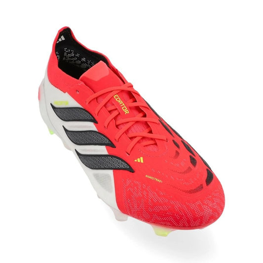 front view of the adidas Predator Elite FG Born For Goals in Red/Black/White colorway