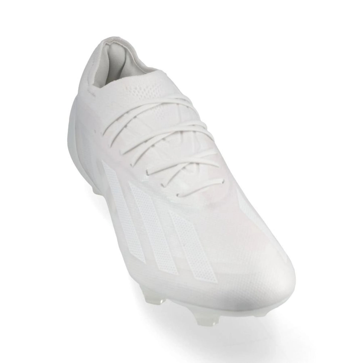 front view of the adidas X Crazyfast .1 FG Pearlized pack in a clean White finish.