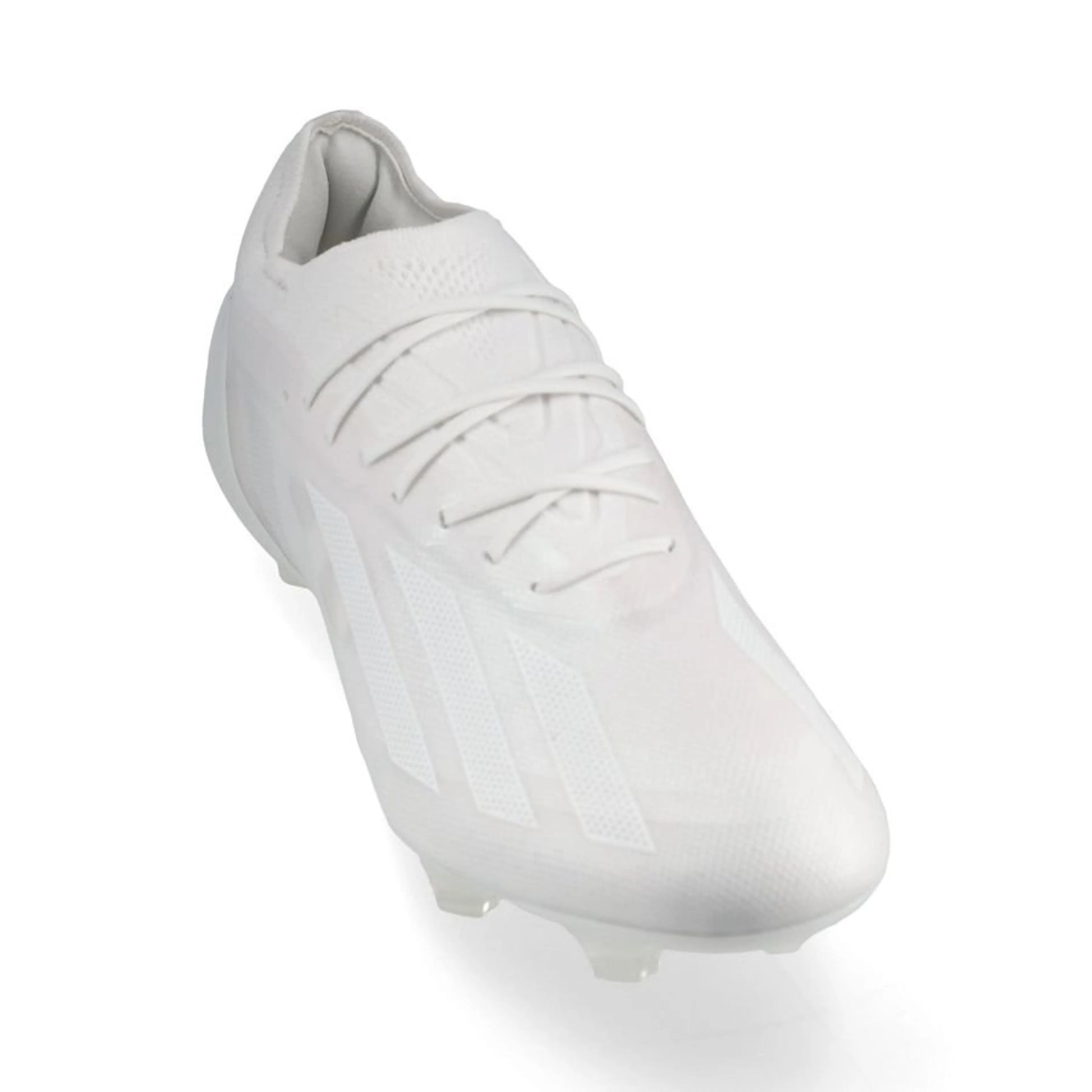 front view of the adidas X Crazyfast .1 FG Pearlized pack in a clean White finish.