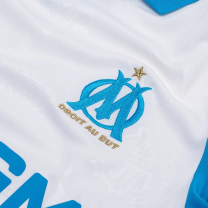 logo team PUMA Marseille 2025/26 Home Shirt LS White/Bleu Azur