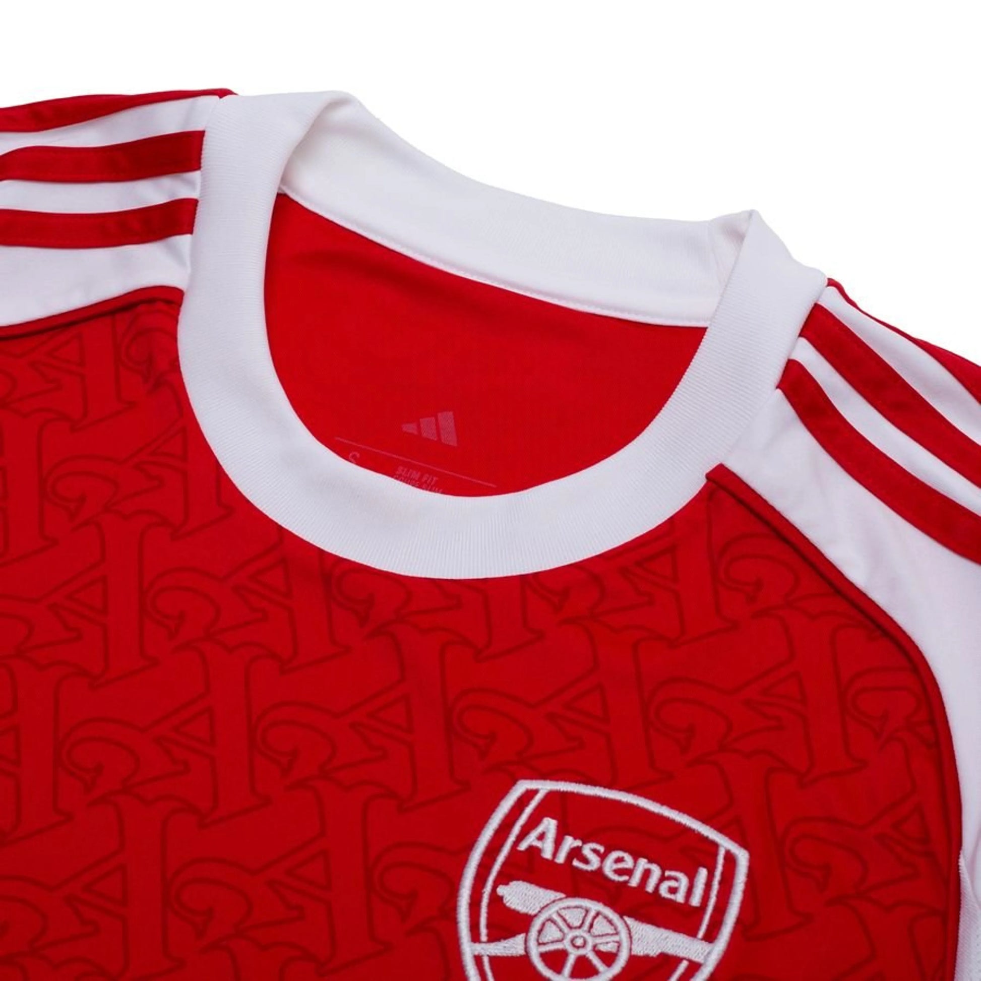 neck view of the Adidas Arsenal 2025/26 Home Long Sleeve Jersey