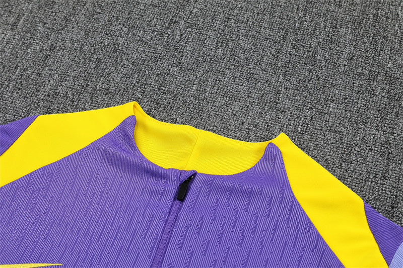 neck view Atletico Madrid 25/26 Quarter-Zip Tracksuit Purple/Pink/Navy colorway