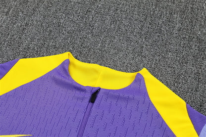 neck view Atletico Madrid 25/26 Quarter-Zip Tracksuit Purple/Pink/Navy colorway