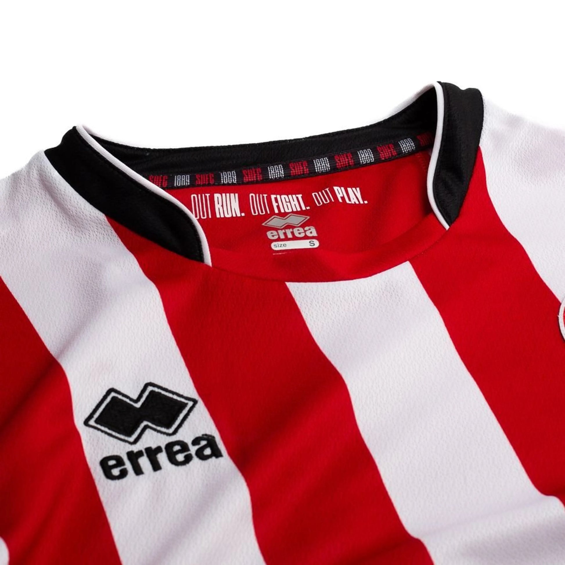 neck view of the Erreà Sheffield United Home Shirt 2025/26