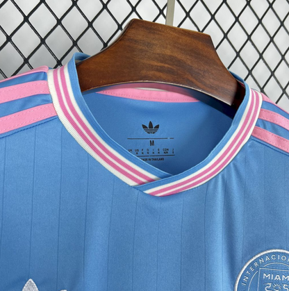 neck view of the Inter Miami 25/26 Third Blue Football Short Sleeve Jersey Designed by Adidas