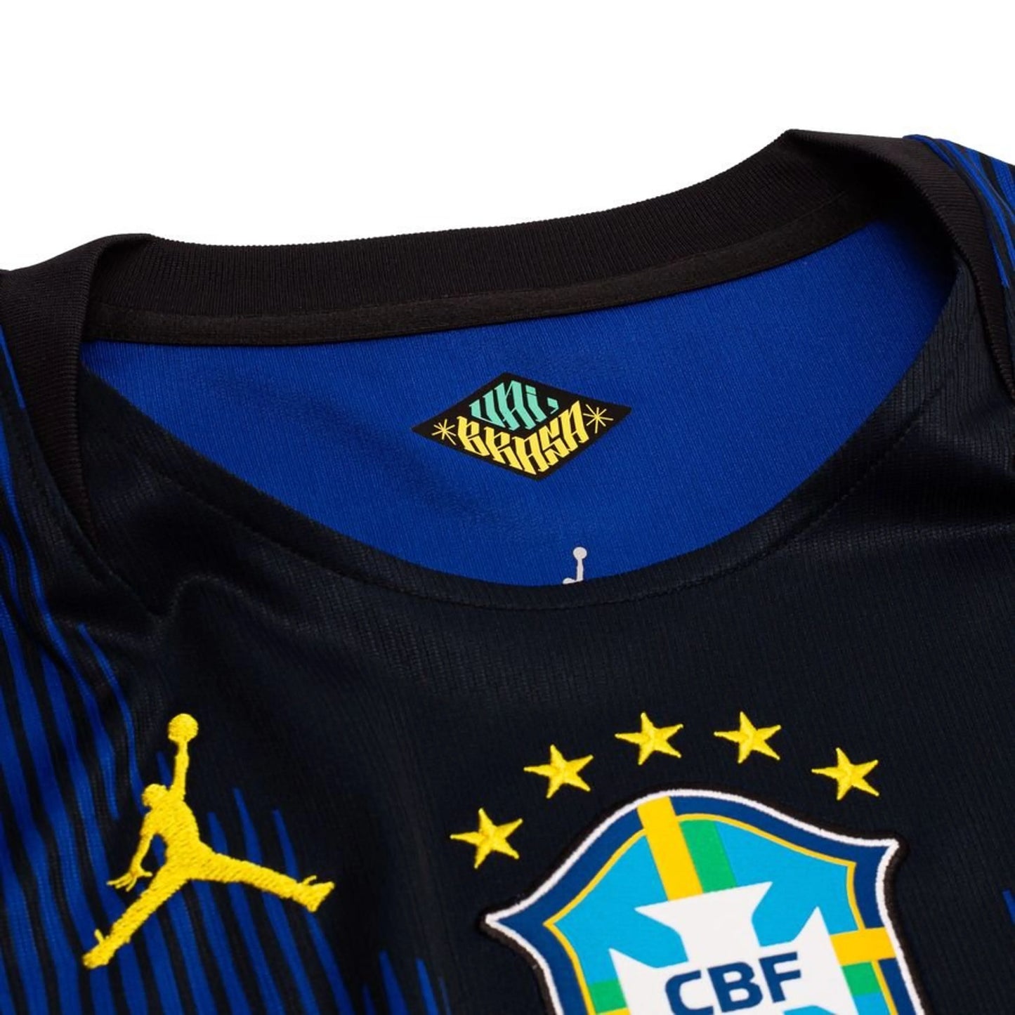 neck view of the Jordan x Brazil World Cup 2026 Away Shirt