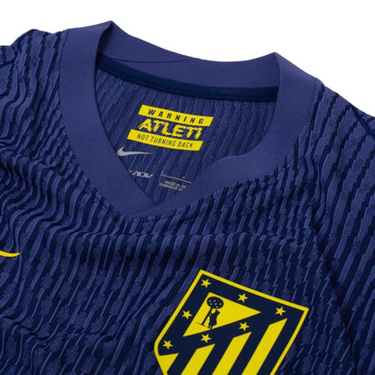 neck view of the Nike Atletico Madrid 2025/26 Away Navy Jersey