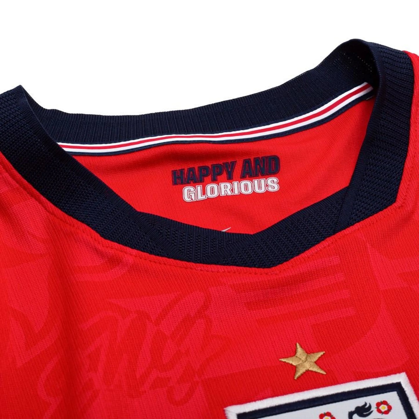 neck view of the Nike England National Team 2026 Stadium Away Women's Dri-FIT Football Shirt - Red